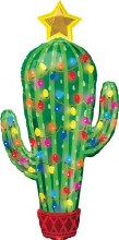 Christmas Cactus Jumbo Size Mylar Helium Balloon 40in.