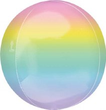 Ombre Rainbow Pastel ORBZ Mylar Helium Balloon • 15in.