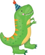 Dinosaur • T-Rex, Party Hat Shape • Jumbo 42in. Mylar Helium Balloon