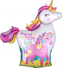 Magical Mom Unicorn Shape • Jumbo 32" Mylar Helium Balloon