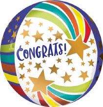 Congrats, ORBZ Shooting Star • Jumbo 16in. Mylar Helium Balloon