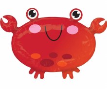 Under The Sea • Crab, Cute • Jr. Jumbo 21in. Mylar Helium Balloon