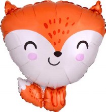 Woodland • Fox, Cute Shape • Junior 18in. Mylar Helium Balloon