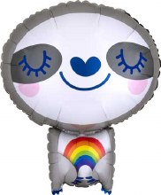 Jungle, Safari • Sloth, Rainbow • JuniorJumbo 19in. Mylar Helium Balloon