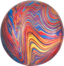 Red/Blue Marble ORBZ Mylar Helium Balloon • 15in.