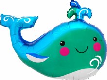 Under The Sea, Whale Shape • Jumbo 34in. Mylar Helium Balloon