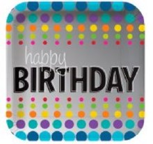Birthday Pop 7in Plate 8ct