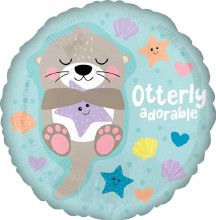 Gender Neutral, Otterly Adorable • Standard Size 18" Mylar Helium Balloon