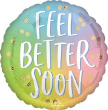 Feel Better Soon Colorful Ombre • Standard Size 17in. Mylar Helium Balloon