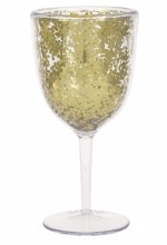 Wine Goblet Plastic w/ Glitter