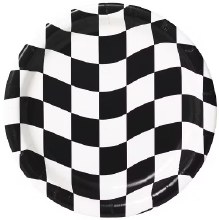 Black/White Checker 7" Plates 8ct