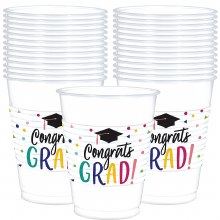 Congrats Grad Plastic 16oz Cups 25ct