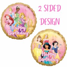 Standard Size / Happy Birthday Disney Princesses Mylar ~ 17"