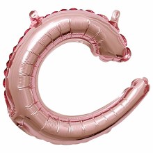 Mini 16in. Air-Fill Only Letter Mylar Balloon • Rose Gold Script C