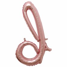 Mini 16in. Air-Fill Only Letter Mylar Balloon • Rose Gold Script D