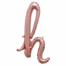 Mini 16in. Air-Fill Only Letter Mylar Balloon • Rose Gold Script H