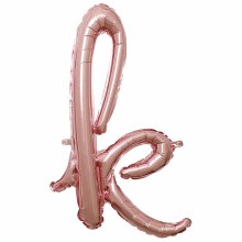 Mini 16in. Air-Fill Only Letter Mylar Balloon • Rose Gold Script K