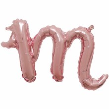 Mini 16in. Air-Fill Only Letter Mylar Balloon • Rose Gold Script M