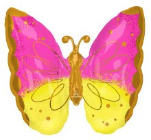 Insect • Butterfly, Yellow & Pink • Jumbo 25in. Mylar Helium Balloon