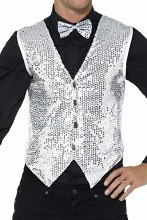 Sequin Silver/White Vest Large