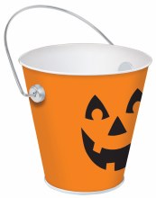 Jack-O-Lantern Metal Bucket