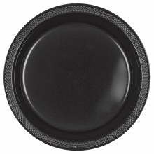 Jet Black 7in Plastic Plates 20ct