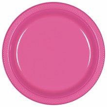 Bright Pink 7in Plastic Plates 20ct