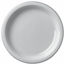Silver 7in Plastic Plates 20ct