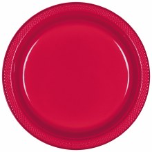 Apple Red 7in Plastic Plates 20ct