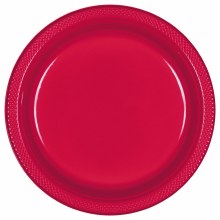 Apple Red 10in Plastic Plates 20ct