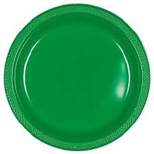 Festive Green 10in Plastic Plates 20ct
