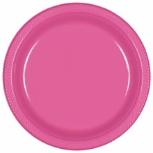 Bright Pink 10in Plastic Plates 20ct