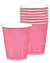New Pink 12oz Plastic Cups 20ct
