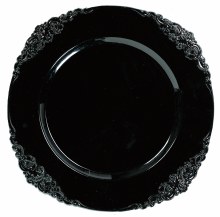 Charger Black Plastic Motif