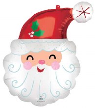 Santa Smiley Jumbo Size Mylar Helium Balloon 27in.