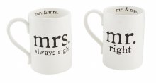 Mr. and Mrs. Right Mugs