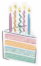 Rainbow Cake Shape Nap 16ct