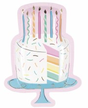 Rainbow Cake Shape Plates 8ct