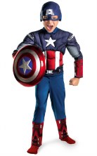 Capt America Muscle Child Lg