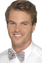 Bow Tie Silver Sequin