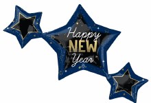 Happy New Year, Celestial Star Cluster • Jumbo 35" Mylar Helium Balloon