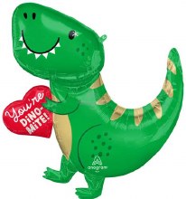 You're Dino-Mite, Love Dinosaur Shape • Jumbo 31in. Mylar Helium Balloon