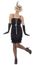 Flapper Costume Black L