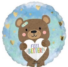 Feel Better Bear • Standard Size 17in. Mylar Helium Balloon