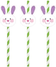 Paper Straw with Bunny Shape Add Ons ~ 12 Count