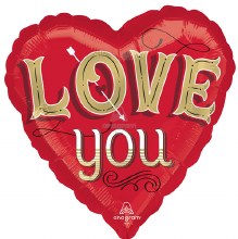 I Love You, Just My Type Heart Shape • Standard 18in. Mylar Helium Balloon