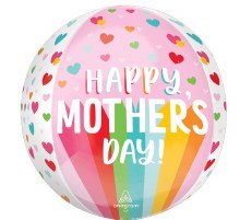 Bright Stripes ORBZ Shape, Happy Mother's Day • Jumbo 16" Mylar Helium Balloon