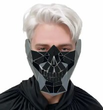 Mask Half Face Skeleton Black