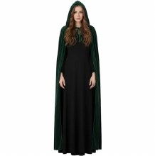 Cape Hooded Velvet Green