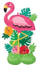 Bird, Flamingo Flamingle AirWalker Shape • Mega Jumbo 52" Freestanding Mylar AirFill Balloon